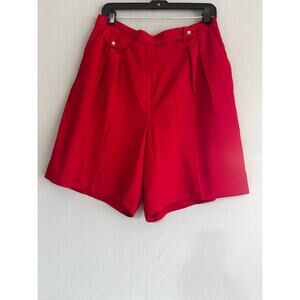 Vintage Liz Claiborne Collection red pleated shorts, size 14